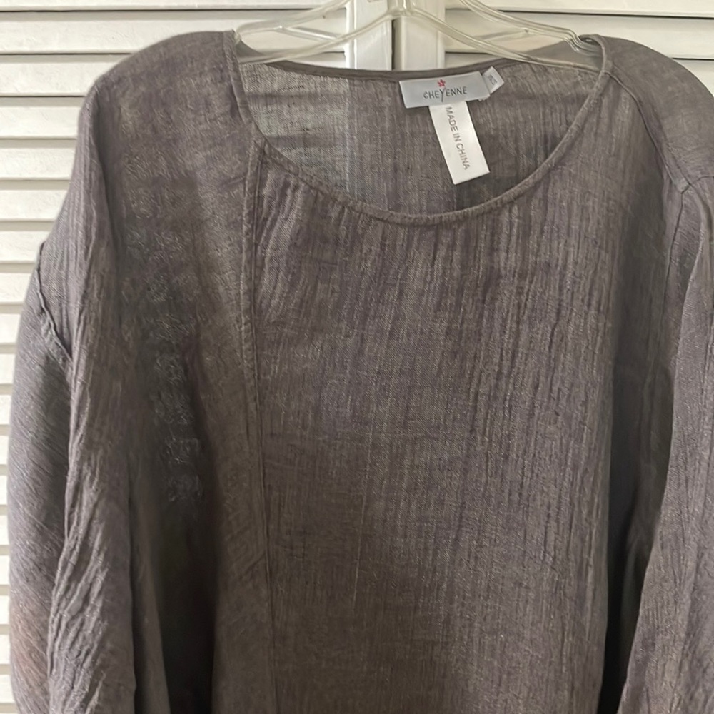 Light linen asymmetrical dress